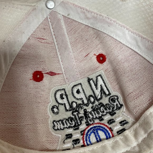 N.P.P Racing Team Hat Cap Strap Back Red White Embroidered Checkered Flag MOPAR - Picture 10 of 13
